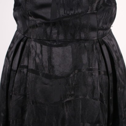 Vintage Black Jacquard Cocktail Dress Milan, 1950s