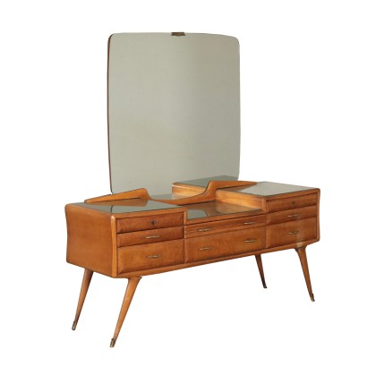 Dresser, Brurl and Marple Veneer, Back-Treated Glass, Italy 1950s