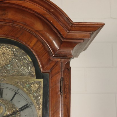 Column Clock Walnut Slab and Various Wood EssencesItaly 18th Century