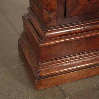 Column Clock Walnut Slab and Various Wood EssencesItaly 18th Century