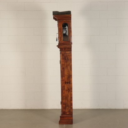 Column Clock Walnut Slab and Various Wood EssencesItaly 18th Century