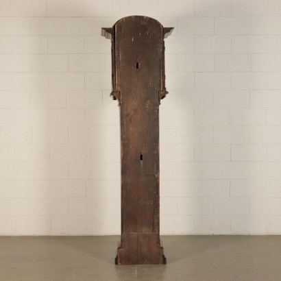 Column Clock Walnut Slab and Various Wood EssencesItaly 18th Century