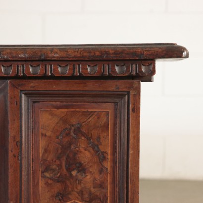 Solid Walnut Chest Marple, Olive, Walnut Burl Slab Italy 18th Century