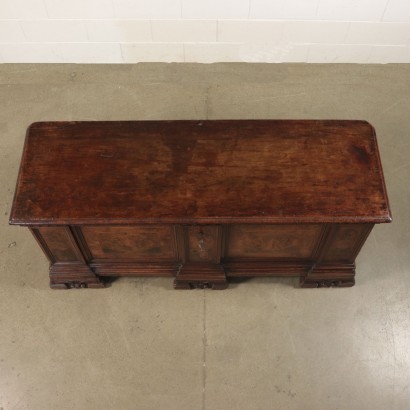 Solid Walnut Chest Marple, Olive, Walnut Burl Slab Italy 18th Century