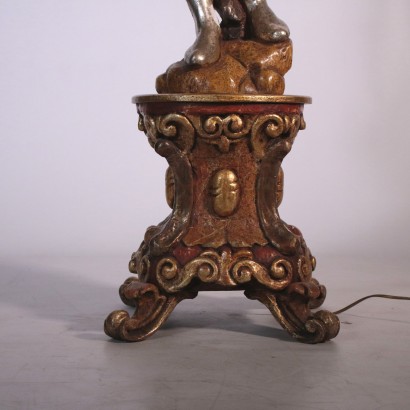 Lacquered and Gilded Torch-Holder ,Wood Italy 20th Century