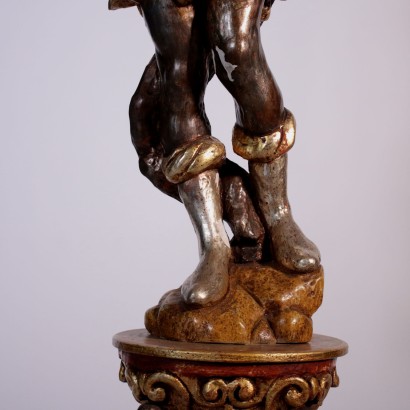 Lacquered and Gilded Torch-Holder ,Wood Italy 20th Century