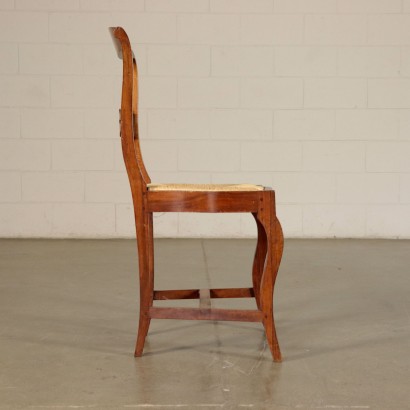 Six Restoration Chairs walnut Italy 19th Century