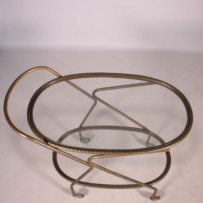 Service Trolley Brass and Glass Italy 1950s Italian Prodution