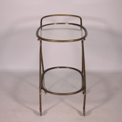 Service Trolley Brass and Glass Italy 1950s Italian Prodution