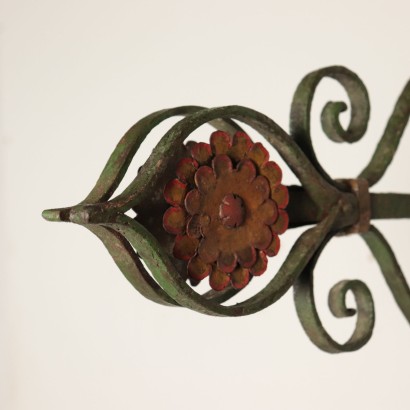 Flag Lamp Holder Wrought Iron and Bronze Italy 19th Century