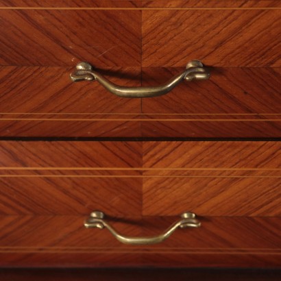 Chest of Drawers Rosewood Veneer, Marble and Brass Italy 1950s-1960s