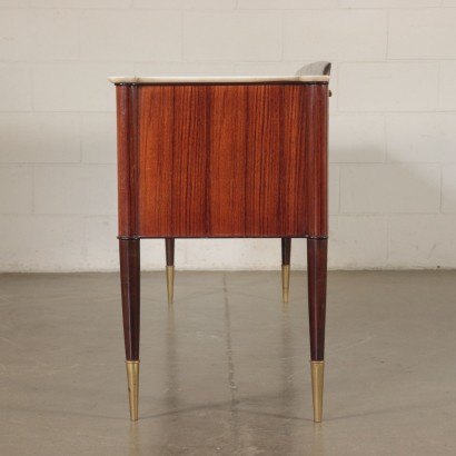 Chest of Drawers Rosewood Veneer, Marble and Brass Italy 1950s-1960s