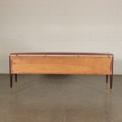 Chest of Drawers Rosewood Veneer, Marble and Brass Italy 1950s-1960s