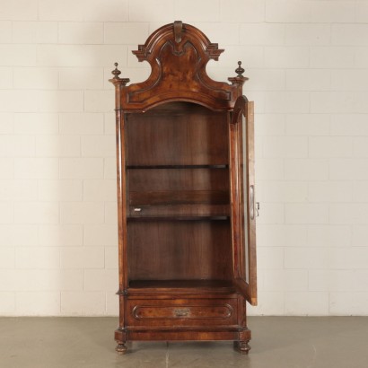 Wardrobe-Showcase Walnut and Walnut Burl Italy 19th Century