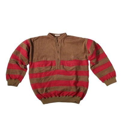 Vintage Yves Saint Laurent Man Sweatshirt with Stripes and Buttons