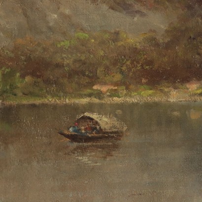 Landscape attributable to Silvio Poma, Oil on Canvas, 19th Century