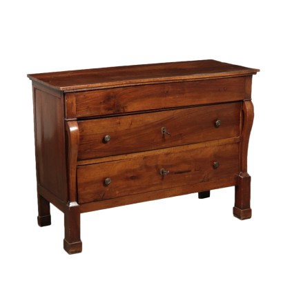 Restoration Chest of Drawers Solid Walnut Italy 19th Century