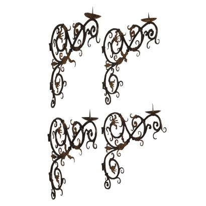 Group of Wall Torch-Holders Wrought Iron Italy 20th Century