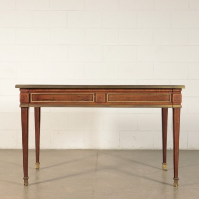 Bureau Acajou Bronze Cuir Angleterre Fin'800