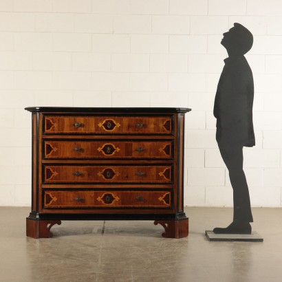 Chest of Drawers Walnut and Marple Italy 20th Century