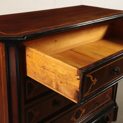 Chest of Drawers Walnut and Marple Italy 20th Century