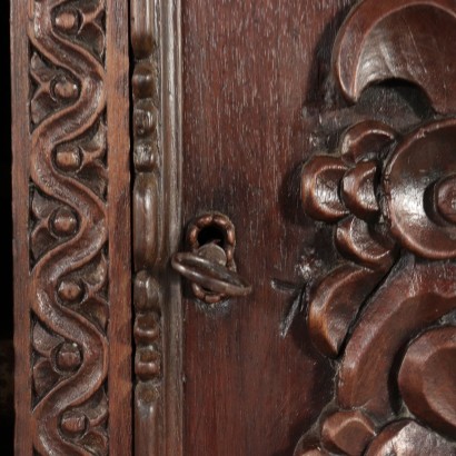 Engraved Cupboard Walnut Italy 18th Century