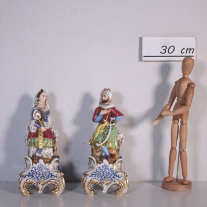 Coppia in porcellana Figura femminile e maschile