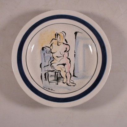 Earthenware Plates, G.Rossicone Manufacture, Milan Italy 20th Century