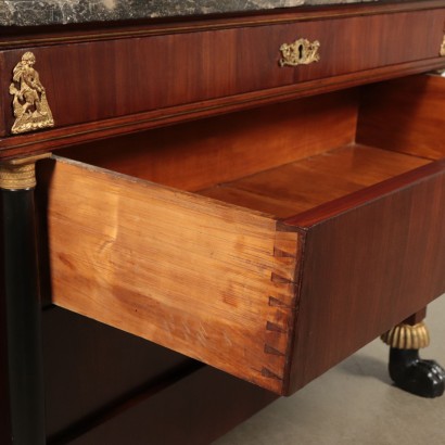 Commode Empire Noyer Placage de Dalle de Noyer '800