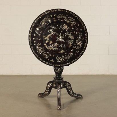 Ethnic Small Table, Exotic Wood and Mother od Pearl 19th Century