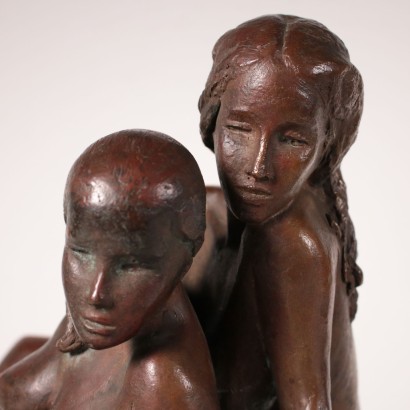 Female Figures, Bronze Sculpture Valedio De Marchi, Italy 1941