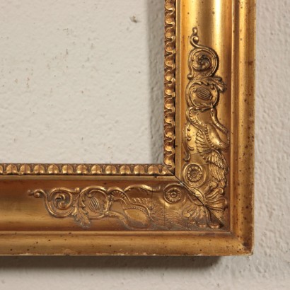 Engraved Frame, Gilded Wood Italy 19th Century