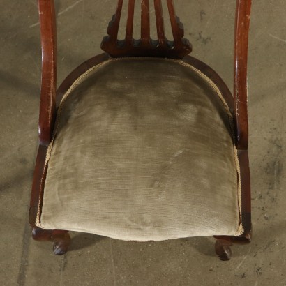 Quatre Chaises et Paire de Fauteuils Art Nouveau Acajou Italie '900