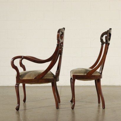 Group of Liberty Chairs and Pair of Armchairs Italy 20th Century