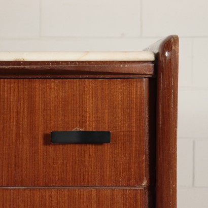 Chest of Drawers Mahogany Venner Marble Metal ITaly 1950s-1960s