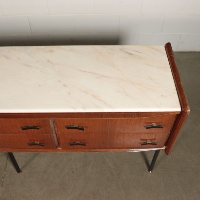 Chest of Drawers Mahogany Venner Marble Metal ITaly 1950s-1960s