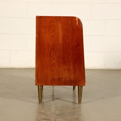 Bedside Tables Mahogany Venner, Glass and Brass Italy 1950s