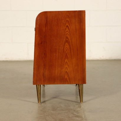 Bedside Tables Mahogany Venner, Glass and Brass Italy 1950s