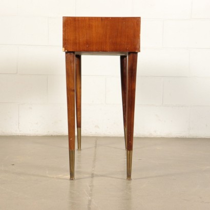 Dressing Table Mahogany Veneer, Brass, Glass Italy 1950s Mobili Cantù