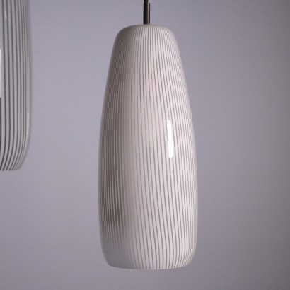 Lustre Massimo Vignelli Verre soufflé Laiton Italie Année 50