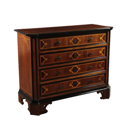 Chest of Drawers Walnut and Marple Italy 20th Century