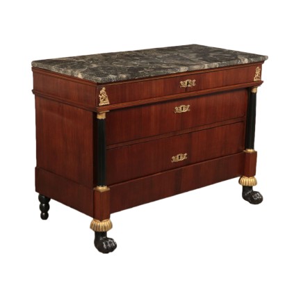 Commode Empire Noyer Placage de Dalle de Noyer '800