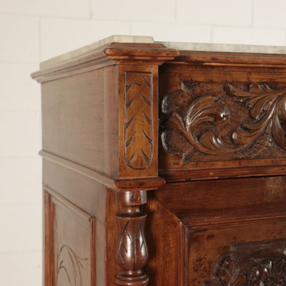 Engraved Secretaire, Walnut Italy 19th Century