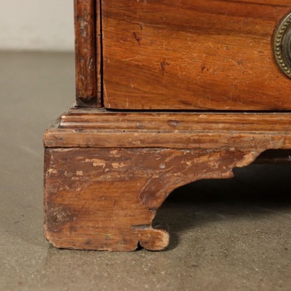 3 Drawers Drop-Leaf Secretaire, Solid Walnut Italy 18th Century