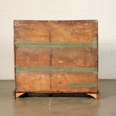 3 Drawers Drop-Leaf Secretaire, Solid Walnut Italy 18th Century