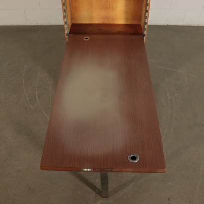 Furniture-Writing Desk, Walnut Veneer Italy 1960s Italian Prodution