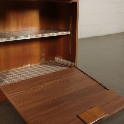 Furniture-Writing Desk, Walnut Veneer Italy 1960s Italian Prodution