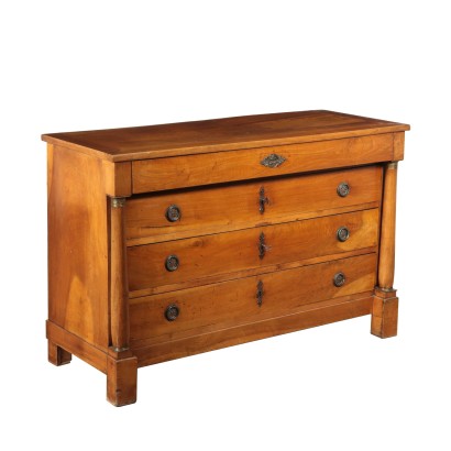 Empire Dresser, Solid Walnut Italy 19th Century