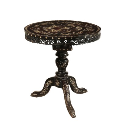 Ethnic Small Table, Exotic Wood and Mother od Pearl 19th Century