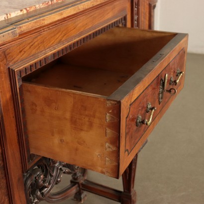 Cupboard with Mirror, Walnut Italy 20th Century